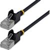 StarTech Cavo Ethernet Cat6A Ultra Slim Nero 15cm, Snagless, FTP, Rame Puro, Cavo di Rete Patch RJ45 Ultra Sottile 34 AWG, Testati Singolarmente