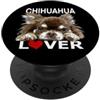 Raf THE ARTIST Designs Chihuahua dai capelli lunghi Chiwawa Capelli lunghi Mamma Papà Amante dei cani PopSockets PopGrip Adesivo