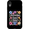Vintage Flowers Watercolor Birthday Custodia per iPhone XR Awesome Since 1990 - Compleanno Floreale Acquerello