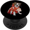 Merry Christmas Wrap Ribbon Bow Stars Xm Boston Terrier Bostie - Carta regalo con pupazzo di neve e agrifoglio PopSockets PopGrip Adesivo