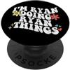 Personalized Name Mothers Day outfit For Retro Groovy Im Ryan facendo cose Ryan divertente festa della mamma PopSockets PopGrip Adesivo