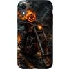 Motorghast Garage Custodia per iPhone XR Testa di zucca fiammeggiante Chopper Rider Halloween Biker