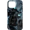 Motorghast Garage Custodia per iPhone 16 Pro Max Moto gotica senza testa Chopper Rider Halloween Art