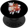 Merry Christmas Wrap Ribbon Bow Stars Xm Carta da regalo con alpaca, lama e pupazzo di neve, decorazione con agrifoglio PopSockets PopGrip Adesivo