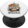 Lakelandwholesale1 Shirt Company Parigi Francia Torre Eiffel Formaggio Vino Croissant Vintage Grap PopSockets PopGrip Adesivo