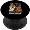 Spooky Nurse Halloween Medical Apparel Love Nurse Life Ghost Stetoscopio Autunno Camicia Halloween PopSockets PopGrip Adesivo