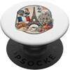 Lakelandwholesale1 Shirt Company Parigi Francia Torre Eiffel Gallo Croissant Caffè Vintage G PopSockets PopGrip Adesivo
