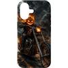 Motorghast Garage Custodia per iPhone 17 Testa di zucca fiammeggiante Chopper Rider Halloween Biker