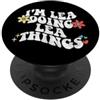 Personalized Name Mothers Day outfit For Retro Groovy Im Lea Fare Lea Cose Divertente Festa della Mamma PopSockets PopGrip Adesivo