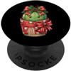 Merry Christmas Wrap Ribbon Bow Stars Xm Carta da regalo con cactus Babbo Natale con pigne di agrifoglio PopSockets PopGrip Adesivo
