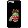 Merry Christmas Wrap Ribbon Bow Stars Xm Custodia per iPhone 7 Plus/8 Plus Carta da regalo con cactus pupazzo di neve e agrifoglio
