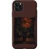 Halloween in October Custodia per iPhone 11 Pro Max Gatto Nero Halloween Luna Haunted Street Night