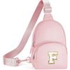 YOOLIFE Regalo di compleanno per ragazze adolescenti, borsa a tracolla con iniziale, borsa a tracolla per bambini e ragazze, regali per ragazze, figlia, sorella, nipote, rosa, F, F