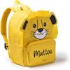 Caribu design Zainetto Animali Bambino Bambina Personalizzato con Nome - Zaino Piccolo Cartella Bimbo Personalizzabile per Scuola Asilo Elementari Materna Sport Gite Viaggi (Leone giallo)