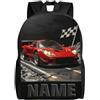 ASD Jewerly Personalizzato auto da corsa a tema zaino regalo, nome personalizzato costruzione Truck ingegneria veicoli a tema stampa Casual zaino per laptop Daypack borsa
