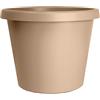The HC Companies Prima - Vaso per piante rotondo, in plastica, con bordo arrotolato, leggero e resistente ai raggi UV, per erbe e altro, vaso per piante da esterno e interno, con drenaggio (40,6 cm