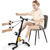 COSTWAY cyclette a pedali per braccia e gambe, cyclette mini stepper fitness, 9 gradini regolabili e 53 x 43 x 73-102 cm, ideale per anziani