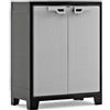 Keter Armadio Basso Titan, da interno ed esterno, 2 Ripiani Regolabili, Grigio, 80x44x100 H Cm