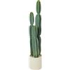 HOMCOM Pianta Artificiale di Cactus con 3 Steli in EVA, Vaso in PP, Decorazione per Soggiorno, 25x25x111 cm, Verde | Aosom Italy