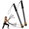Zinueen Battle Rope senza corda, regolabile Ropeless Battle Rope & Corda per saltare ponderata senza corda - 2 attrezzi per il fitness portatili con molla in acciaio da 4 mm per allenamento completo a casa