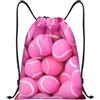 hhxvcv Zaino leggero rosa brillante delle borse della stampa delle palle da tennis del coulisse, Nero , S, Classico