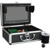 LLOOPK Cercatore di Pesci, 100. 0TVL. Kit videocamera da Pesca Sott'Acqua 6 PCS. Lampada a infrarossi con 9 Pollici Monitor a Colori Fish Finder for la del Ghiaccio