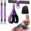 Generic Fascia di resistenza con maniglie a pedale, attrezzatura per allenamento a | Fascia di resistenza per pedali in lattice con maniglie, tensione regolabile da 40,8 kg per pilates, palestra
