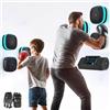 Generic Music Boxing Trainer con Smart Data Tracking, velocità regolabile, 8 bersagli divisi, sacco da boxe da parete, 10 modalità, luce LED per allenamento fitness
