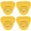 PATIKIL 4 Pz Anelli a D per Tavola Paddle 3,5 Acciaio Inox Giallo | Patch in Pvc Senza Colla Inclusa, per Gommone Kayak Barca Gonfiabile Tavola Surf