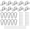 LOMUG Placca per occhi in acciaio inox con occhiello e moschettone, moschettone in acciaio inox, per barche, accessori esterni, tenda da sole, gancio a parete, 10 pezzi