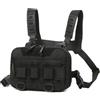 WTAXBH Tasca Sportiva Sul Petto da Uomo Gilet pettorale multifunzionale con marsupio for sport e attività all'aperto Borsa da uomo(Black)