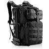 SHANNA Zaino Militare, tattico 35L Molle Pack d'assalto da Combattimento per Escursioni all'aperto Campeggio Trekking Pesca Caccia (Nero)