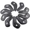 plplaaoo 10 pezzi di coperture in PU per mazze da golf con testa in ferro Set di custodie protettive per putter Kit di accessori da golf Copricapo durevoli e lavabili per il trasporto di