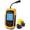 LLOOPK Cercatore di Pesci, Fish Finder. LCD. Schermo a Colori Portatile cablato 100 m di profondità Sonar Echo Soundes Fishfinder