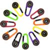 DECORNIJIA 24 Pezzi Moschettone Bussola Portachiavi, Bussola da Escursione in Plastica, Clip-on Autobloccante, Portatile, per Hiking e Pesca