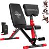 SPORTNOW Panca Palestra Pieghevole Inclinabile 7 Livelli 300 kg Rosso