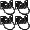 HORIALENCE 4 Pezzi Ferro per Cavallo, Fissaggio Sicuro Circolare | Montaggio a Parete, Uso in Box Equestri, Nero, Accessorio per Finimenti e Stalle