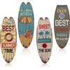 Odoukey 4 pezzi/set decorazione da parete per tavola da surf strappata in legno hawaiano, spiaggia estiva