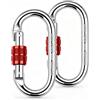 XHMAXE Moschettone ovale a spirale, M10, 25 kN, rosso, 2 pezzi