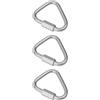 Feegow Moschettone a triangolo in acciaio inox, 6 mm, resistente | Calibro 6 mm, carico lungo 12 kN, finitura argento, design compatto, meccanismo di bloccaggio sicuro a torsione