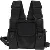 Tofficu Marsupio a Tripla Borsa Design Nero Pettorale Tattico Oxford e Doppia Tasca Laterale, Funzionale Hands-Free e Rilascio Rapido per attività Outdoor e Hiking