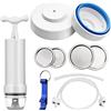 Domary Kit Sottovuoto per Barattoli di Vetro per Vasetti a Bocca Larga e | Pompa per Vuoto Manuale, Conservazione degli Alimenti, Plastica e Silicone, Uso in Viaggio, Include Apricoperchio