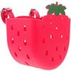 HOMOCONO Cestino Anteriore per Biciclette e Tricicli, Leggero e Rimovibile, Design Cartone Animato a Forma di Fragola, Dimensioni 20x18x12 Cm, Adatto per Piccoli