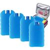 Qidures 4 Pezzi Ice Pack, 300ml Pacchi Di Congelatore Di Lunga, Tavolette Di Ghiaccio Per Borsa Frigo, Durata Pacchi Di Ghiaccio Snelli Riutilizzabili, Blocchis Refrigeranti Per Spiaggia, Campeggio E Pescas