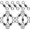 Tofficu 100 Pezzi Girella da Pesca Connettore, Rolling Barrel Swivel in Rame, Saldato Solido, Argento, per Pesca in Acqua Dolce e Offshore