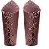 Mayting 2 pezzi in pelle braccio guardie braccialetto, tiro con l'arco protezione braccio guardia in pelle guanto regolabile ingranaggio antico bracers tiro caccia LARP costume medievale armatura