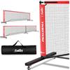 Fostoy Set di rete portatile per pickleball con ruote, dimensioni regolamentari 22 FT e Half Court 3,5 m, telaio in metallo stabile, sistema con borsa per il trasporto, per cortili, vialetti e garage