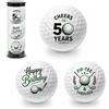Aurelise Set di palline da golf personalizzate per il 50° compleanno da uomo, 3 pezzi
