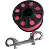 QLoztyse Mulinello da Sub con Bobina per attività Subacquee, Leggero, Professionale, con Gancio in Acciaio Inox, Nylon da 30 Metri, Rosa Fluorescente