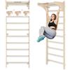 MAMOI Parete con barra per trazioni per adulti (230 cm), parete da arrampicata in legno, dispositivo multifunzione per fitness, scala da arrampicata per adulti con opzione personalizzabile, 100%
